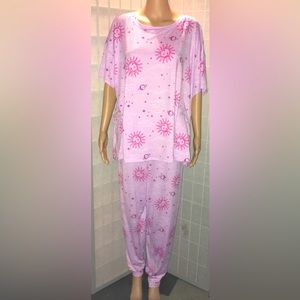 NWOTS, Joyspun Women’s Short Sleeve Tee & Joggers Pajama Set, 2-Piece, Size 3X